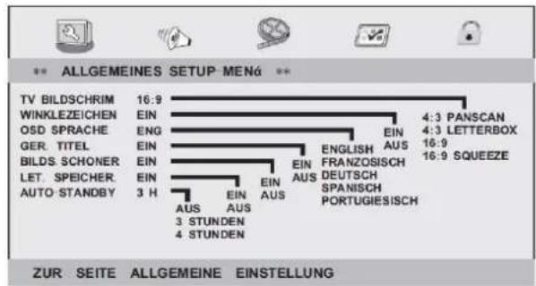 Reflexion DVD7052 - General setup page - 1