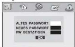 ALTES PASSWORD NEUES PASSWORD PW BESTÄTIGEN OK