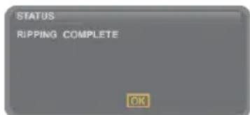 STATUS RIPPING COMPLETE