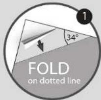 1 34° FOLD on dotted line