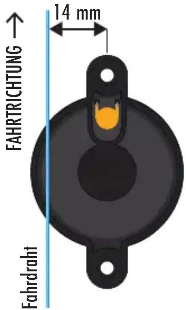 FAHRTRICHTUNG 14 mm Fahrdraht