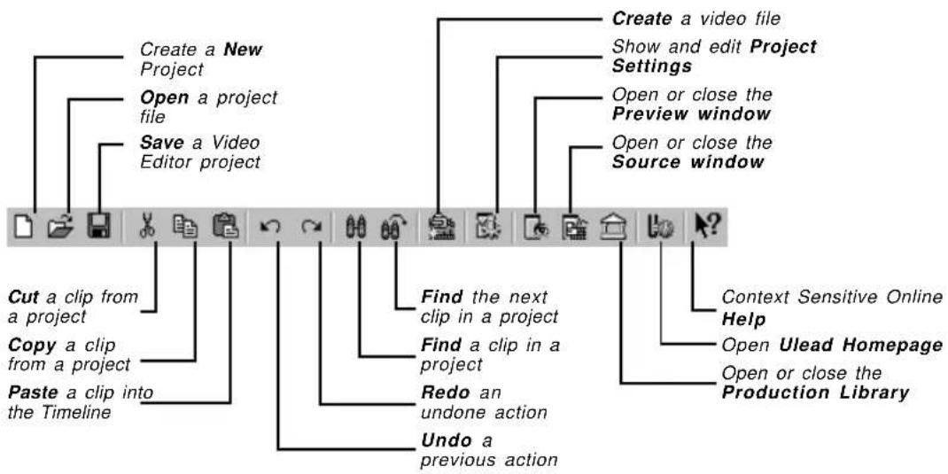 Create a New Project Open a project file Save a Video Editor project Create a video file Show and edit Project Settings Open or close the Preview window Open or close the Source window Cut a clip from a project Copy a clip from a project Paste a clip into the Timeline Find the next clip in a project…