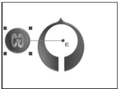 Abstract diagram with two circular components and a central curved shape, no text or symbols present
