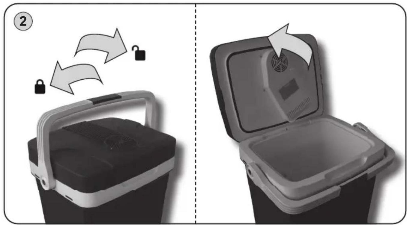 Diagram showing two containers with lock icons and arrows indicating process flow, one open and one closed.