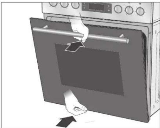 Hanseatic MC-HF605AG2 - Removing the oven door from its hinges - 2