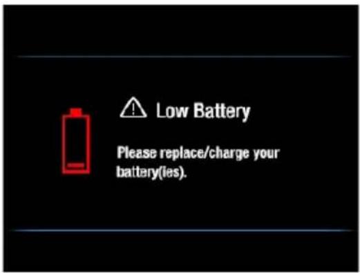 Low Battery Please replace/charge your battery(ies).