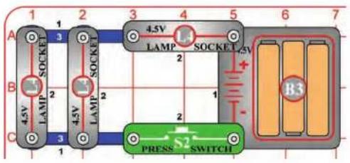 1 2 3 4 5 6 7 A 3 4.5V LAMP SOCKET 2 2 2 3 4.5V LAMP SOCKET 2 1 B3 B 4.5V LAMP 2 2 S2 PRESS SWITCH