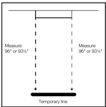 Measure 96° or 93¼" Measure 96° or 93¼" Temporary line