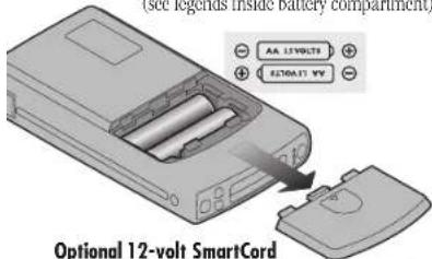 (see legends inside battery compartment) AA LTVOLTS E270ALT VV Optional 12-volt SmartCord