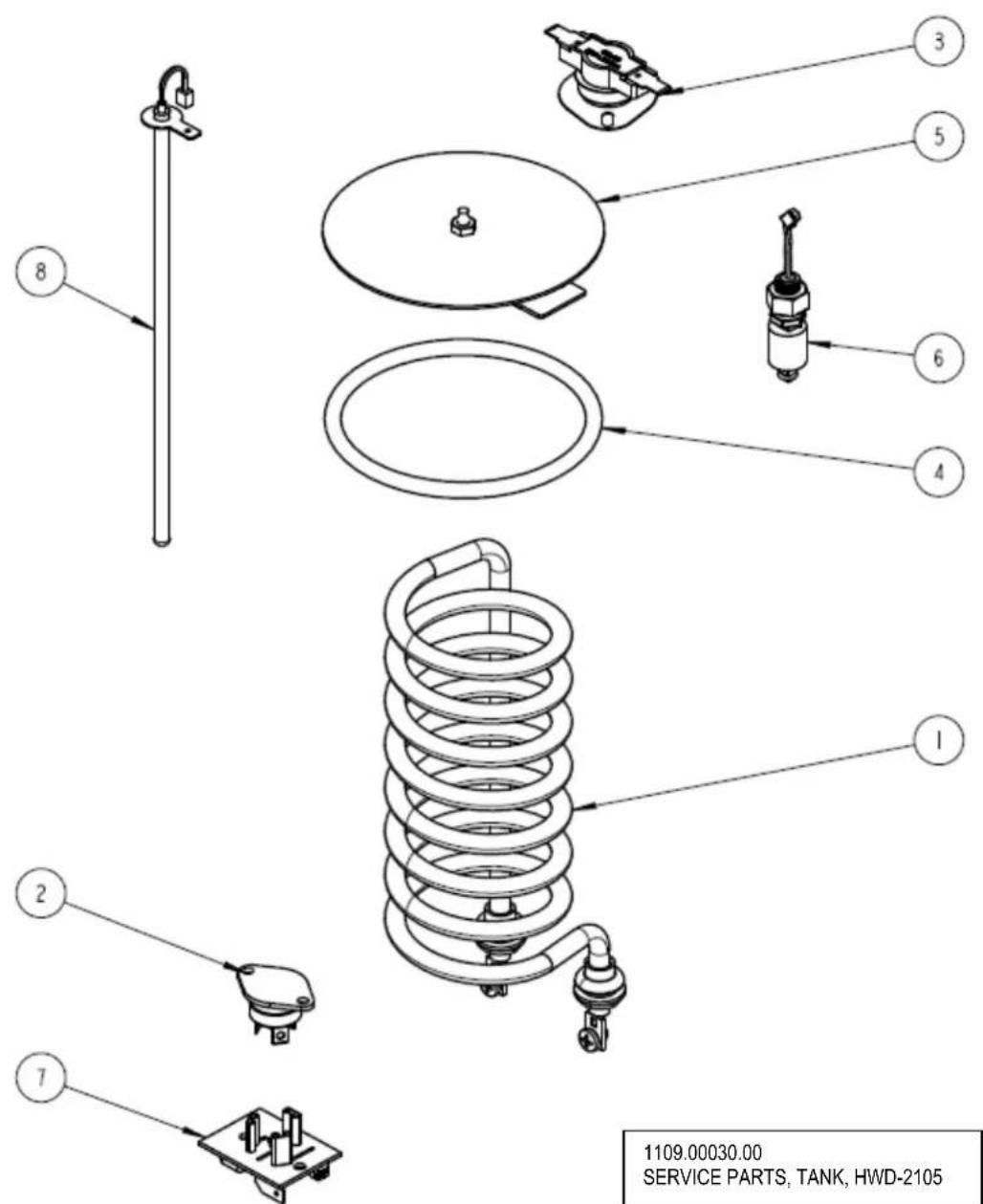1109.00030.00 SERVICE PARTS, TANK, HWD-2105
