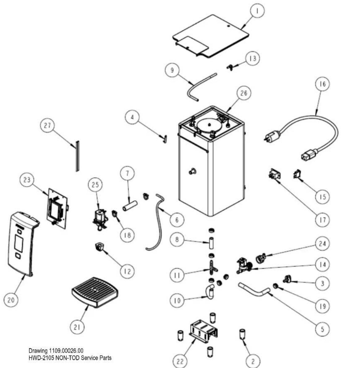 Drawing 1109.00026.00 HWD-2105 NON-TOD Service Parts