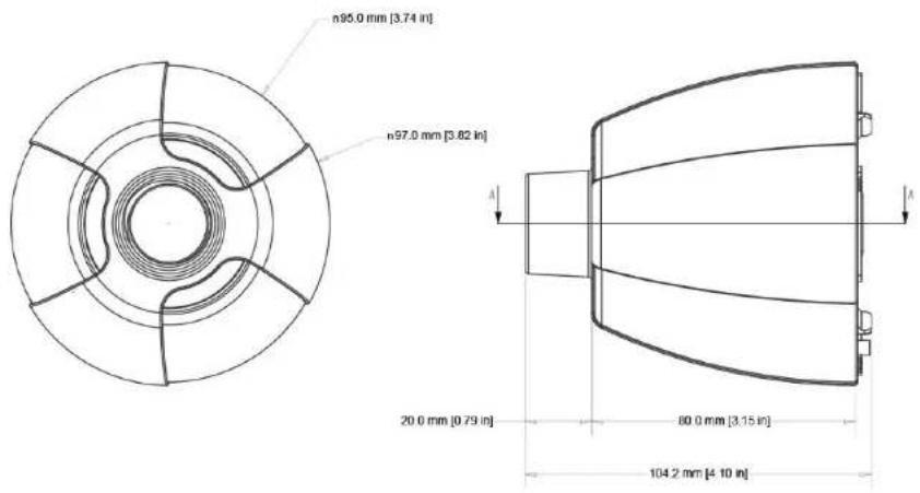 n95.0 mm [3.74 in] n97.0 mm [3.82 in] 20.0 mm [0.79 in] 80.0 mm [3.15 in] 104.2 mm [4.10 in]