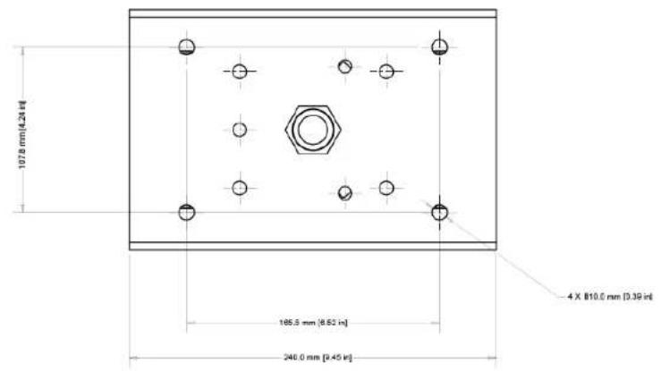 107.5 mm (4.24 in) 185.5 mm (8.62 in) 240.0 mm (9.45 in) 4 X 810.0 mm (3.39 in)