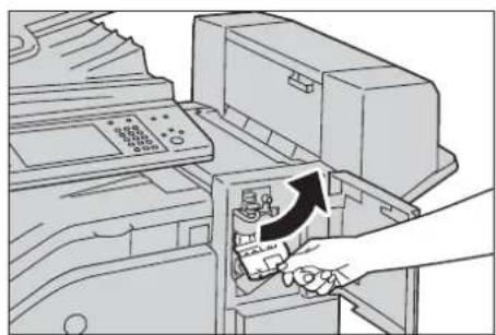 DELL C7765dn - Diagram of a printer with a paper feeding into a box, showing a scroll inside (no text or symbols) - 1