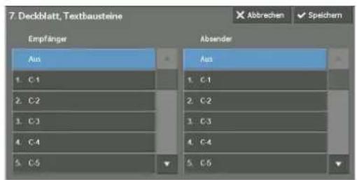 DELL C7765dn - Anfangsgeschwindigkeit und Shortcut Menu-Einstellungen) so konfigurieren, dass sie auf dem Bildschirm Shortcut Menu für lokale Benutzer angezeigt werden.

HINWEIS • Bei einem Systemadministrator werden beide Schaltflächen nach der Authentifizierung immer angezeigt.

1 Melden Sie sich als Systemadministrator an.

2 Wählen Sie [Administratorkonto) aus.

![](images/ee54fd5a7b6d61b08a9af9f9ea99e743907f8f490aa999e90ef793dc1180c527.jpg)


Legen Sie einen Kommunikationsmodus fest. Sie können entweder [G3 Auto] oder [Nur 4800 Bit/s] auswählen.
Wenn der Kommunikationsmodus festgelegt ist und das Ziel durch eine Kurzwahlnummer angegeben wird, können Sie den Kommunikationsmodus auf dem Bildschirm [Fax/Internet-Fax] nicht ändern.
Auflösungnto) aus.

![](images/ee54fd5a7b6d61b08a9af9f9ea99e743907f8f490aa999e90ef793dc1180c527.jpg)


Legen Sie die Bildqualität für Übertragungen fest.
Wählen Sie zwischen [Steuerpult] (die im Steuerpult ausgewählte Bildqualität), [Standard (200 x 100 dpi)], [Fein (200 dpi)], [Extrafein (400 dpi)] oder [Extrafein (600 dpi)] aus.
Deckblatt> - 1