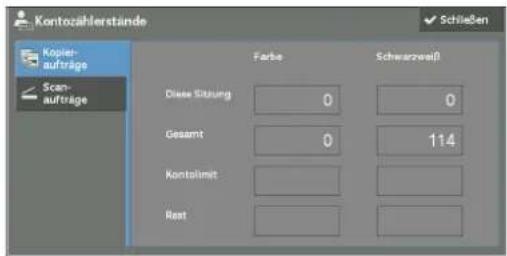 DELL C7765dn - Systemdaten
Störungen
Austausch-
module
Zählstände
Schließen
Zählstände
Konto-
zahlstände
3) Wählen Sie [Bonjour] und dann [Einstellung ändern] aus.   
4) Wählen Sie [Anschlussstatus] und dann [Einstellung ändern] aus.   
5) Wählen Sie [Ein] und dann [Speichern] aus.

5 Wählen Sie wiederholt [Schließen] aus, bis der Bildschirm [Verwaltung] angezeigt wird.

6 Wählen Sie [Schließen] aus.

HINWEIS • Abhängig von den Einstellungen ist möglicherweise ein Neustart des Geräts erforderlich. Wenn eine Meldung auf dem Bildschirm angezeigt wird, befolgen Sie die Meldung, und starten Sie das Gerät neu.

7 Drucken Sie einen Konfigurationsbericht zur Bestätigung, dass der LDP-Anschluss aktiviert und TCP/IP richtig eingerichtet ist.

Informationen zum Drucken eines Konfigurationsberichts finden Sie unter „Berichte drucken“ (P.286).

8 Konfigurieren Sie weitere Einstellungen für den LDP-Anschluss oder für Port 9100 nach Bedarf.

Informationen zum Einrichten des LPD-Anschlusses oder von Port 9100 finden Sie unter „Einstellungselemente des Dell-Webtools für die Druckerkonfiguration“ (P.498). - 1