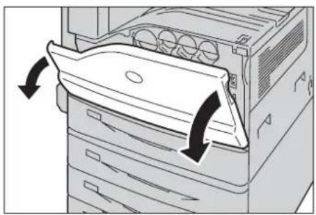 DELL C7765dn - Umgang mit Verbrauchsmaterialien/regelmäßig zu ersetzenden Teilenusgewählt wurde, legen Sie ein A4-Dokument in Querformatausrichtung ein. Wenn Sie das Dokument in Hochformatausrichtung einlegen, wird die Größe des Internet-Fax-Bildes reduziert.   
^2 :Wenn das USB-Kabel für das Fax nicht angeschlossen ist, während ein empfangenes Fax in einem Ordner gedruckt wird, wird die Datei nach dem Druck nicht gelöscht, auch wenn die Option zum Löschen nach dem Druck in den Ordnereinstellungen aktiviert ist.



Stapeln Sie die Kartons mit den Verbrauchsmaterialien und regelmäßig zu ersetzenden Teile nicht aufrecht.   
Packen Sie Verbrauchsmaterialien und regelmäßig zu ersetzende Teile erst direkt vor der Verwendung aus. Vermeiden Sie es, Verbrauchsmaterialien und regelmäßig zu ersetzende Teile wie folgt zu lagern:   
Bei hohen Temperaturen und feuchten Bedingungen   
In der Nähe von Wärmequellen   
In Bereichen mit direkter Sonneneinstrahlung   
In staubigen Bereichen   
Vor der Verwendung von Verbrauchsmaterialien und regelmäßig zu ersetzenden Teilen sollten Sie die Vorsichtsmaßnahmen für die Verwendung aufmerksam lesen. Die Vorsichtsmaßnahmen für die Verwendung sind auf den Behältern oder den Paketen aufgedruckt, oder es liegt ein entsprechendes Blatt in den Paketen bei.   
Es wird empfohlen, immer einen ausreichenden Lagerbestand an Verbrauchsmaterialien und regelmäßig zu ersetzenden Teilen zu halten.   
Bei telefonischer Bestellung von Verbrauchsmaterialien und regelmäßigen Austauschmodulen beim Kundendienst halten Sie bitte das Service-Tag für Ihren Dell-Drucker bereit.   
Die Verwendung von Verbrauchsmaterialien und regelmäßig zu ersetzenden Teilen, die nicht von Dell empfohlen werden, könnte sich die Druckqualität verschlechtern und die Geräteleistung nachlassen. Verwenden Sie daher nur Verbrauchsmaterialien und regelmäßig zu ersetzende Teile, die von Dell empfohlen werden.

Überprüfen des Status der Verbrauchsmaterialiennscht aus.

![](images/193c23bde099b4d96f914cecae08f95f696ac457ec9f07b6beecbbd7ac9617b4.jpg)


Sie können den Status der Verbrauchsmaterialien im Fenster [Austauschmodule] anzeigen. Informationen zu den Verbrauchsmaterialien finden Sie unter „Austauschmodule“ (P.301).
Nachfolgend finden Sie die Referenzabschnitte für die einzelnen Verfahren.
Austauschen der Tonermodule 259
Austauschen des Tonersammelbehälters R5 261
Austauschen der Trommeleinheiten R1, R2, R3 oder R4....264
Austauschen des Heftklammermagazins (für Finisher B1) 267
Austauschen des Broschürenheftklammermagazins (für Booklet Maker-Einheit für Finisher B1)...268
Leeren des Locherabfallbehälters (für Finisher B1)....269
Austauschen der Tonermodulehen
Nach Schlwort suchen
Schlüsselwort auswählen
Filter
Gewählte Optinnen - 1