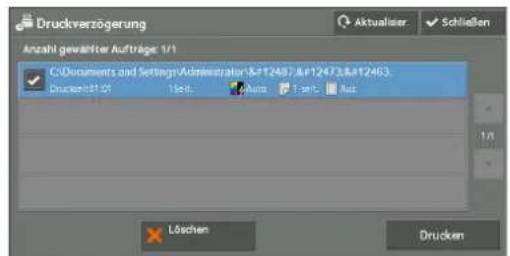 Druckverzögerung Anzahl gewährte Aufträge 1/1 C:\Documents and Settings\Administrator\SF12497\SF12473\SF12463. Drucken:01.01 Text Auto Part: Aus Löschen Drucken