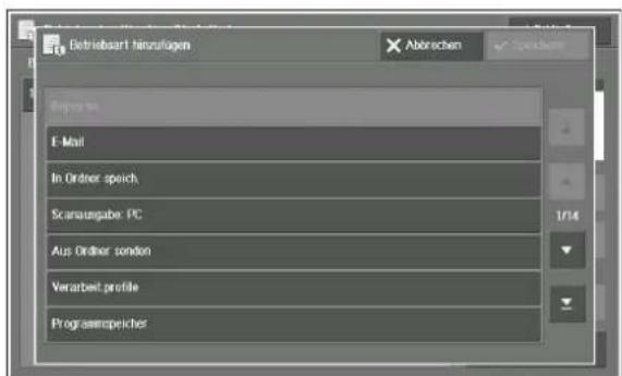 Betriebsart hinaufugen Abbrischen E-Mail In Orderer spich Scansungabe PC Aus Orderer tendon Verarbeit profile Programspeicher
