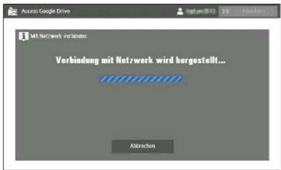 Mit Netzwerk verbinden Verbindung mit Netzwerk wird hergestellt... Abbrechen