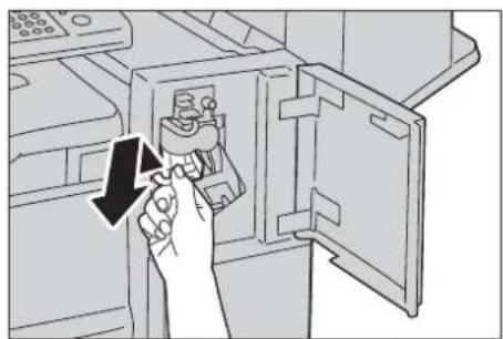 DELL C7765dn - Diagram of a printer with a paper feeding into a box, showing a scroll inside (no text or symbols) - 1