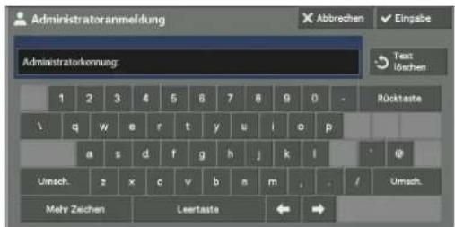 DELL C7765dn - -Taste
- Driver CD Kit (gehört zum Lieferumfang des Geräts)


Schritt 2 Eingeben der Benutzerkennung und des Zugriffscodes des SystemadministratorsGerät beschrieben.

HINWEIS • Sie können die Einstellungen mithilfe des Dell-Webtools für die Druckerkonfiguration konfigurieren.

Eine Aufzählung der Elemente, die mithilfe des Dell-Webtools für die Druckerkonfiguration konfiguriert werden können, finden Sie unter „Einstellungselemente des Dell-Webtools für die Druckerkonfiguration“ (P.502). - 1