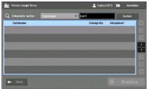 Access Google Drive Dokuments suchen Datirnase List 1 Suchen Datirnase Dategröße Aktualisiert Zurub