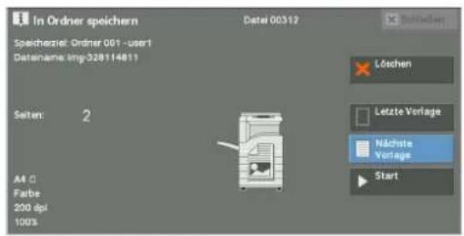 In Ordner speichern Speicherziel. Ordner 001 - user1 DatemeName: img-328114811 Seiten: 2 All G Farbe 200 dpi 100% Datei 00312 Löchen Letzte Vorlage Nächste Vorlage Start