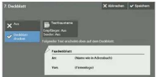 DELL C7765dn - Anfangsgeschwindigkeit und Shortcut Menu-Einstellungen) so konfigurieren, dass sie auf dem Bildschirm Shortcut Menu für lokale Benutzer angezeigt werden.

HINWEIS • Bei einem Systemadministrator werden beide Schaltflächen nach der Authentifizierung immer angezeigt.

1 Melden Sie sich als Systemadministrator an.

2 Wählen Sie [Administratorkonto) aus.

![](images/ee54fd5a7b6d61b08a9af9f9ea99e743907f8f490aa999e90ef793dc1180c527.jpg)


Legen Sie einen Kommunikationsmodus fest. Sie können entweder [G3 Auto] oder [Nur 4800 Bit/s] auswählen.
Wenn der Kommunikationsmodus festgelegt ist und das Ziel durch eine Kurzwahlnummer angegeben wird, können Sie den Kommunikationsmodus auf dem Bildschirm [Fax/Internet-Fax] nicht ändern.
Auflösungnto) aus.

![](images/ee54fd5a7b6d61b08a9af9f9ea99e743907f8f490aa999e90ef793dc1180c527.jpg)


Legen Sie die Bildqualität für Übertragungen fest.
Wählen Sie zwischen [Steuerpult] (die im Steuerpult ausgewählte Bildqualität), [Standard (200 x 100 dpi)], [Fein (200 dpi)], [Extrafein (400 dpi)] oder [Extrafein (600 dpi)] aus.
Deckblatt> - 1