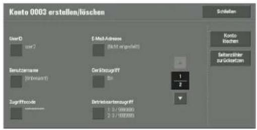 DELL C7765dn - Wählen Sie [▲] aus, um den vorherigen Bildschirm anzuzeigen, bzw. [▼], um den nächsten Bildschirm anzuzeigen.   
Bei Eingabe einer vierstelligen Benutzerkennungsnummer über die Zifferntasten wird die angegebene Nummer am Anfang der Spalte angezeigt. - 1