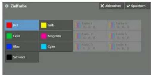 Zielfarbe Abbrechen ✓ Speichem Ret Gelb Grün Magenta Blau Cyan Schwarz