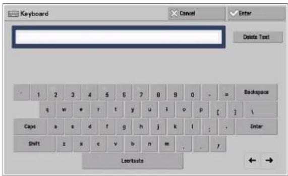 Keyboard Cancel Enter Delete Text 1 2 3 4 5 6 7 8 9 0 - = Backspace q w e r t y u i o p [ ] \ Cape a e d f g h j k l : . Enter Shift z x c v b n m , . / Leurtaste