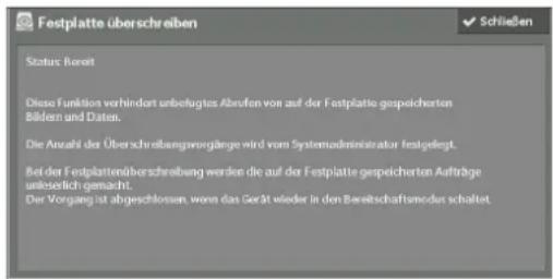 DELL C7765dn - Festplatte überschreibenerden, können Sie von Ihnen erteilte Aufträge nicht anhalten oder löschen. Aus diesem Grund können Sie Aufträge nicht abbrechen, wenn es beim Kopieren zu Betriebsfehlern kommt oder Faxe falsch übertragen werden. - 1