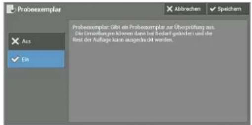 Probeexemplar Aus Ein Probeexemplar: Obt ein Probeexemplar zur Überprüfung aus. Die Erwartungen können dann bei Bedarf getredit und der Rest der Auflage kann ausgedurcht werden.