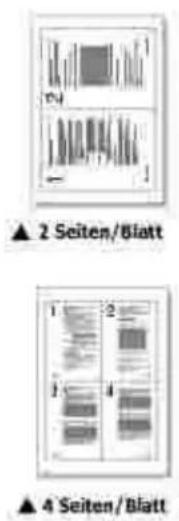 ▲ 2 Seiten/Blatt ▲ 4 Seiten/Blatt