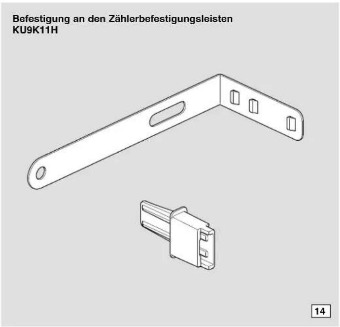 Befestigung an den Zählerbefestigungsleisten KU9K11H 14