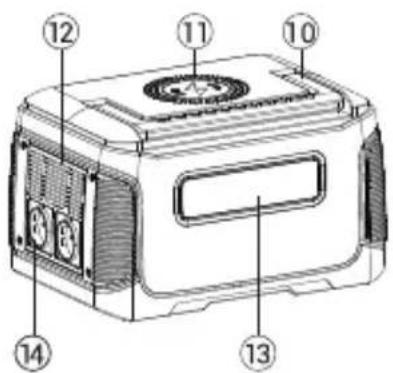 Technical diagram of a microwave oven with numbered components for identification