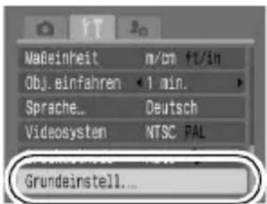 NaBeinheit m/cm ft/in Obj. einfahren 1 min. Sprache... Deutsch Videosystem NTSC PAL Grundeinstell...