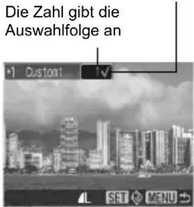 Die Zahl gibt die Auswahlfolge an *1 Custom1 1√ L SET MENU →