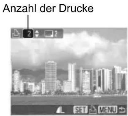 Anzahl der Drucke 2 SET MENU