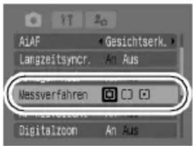 AiAF Gesichtserk. Langzeitsyncr. An Aus Messverfahren Digitalzoom An Aus