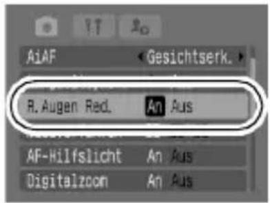 AiAF Gesichtserk. R. Augen Red. An Aus AF-Hilfslicht An Aus Digitalzoom An Aus