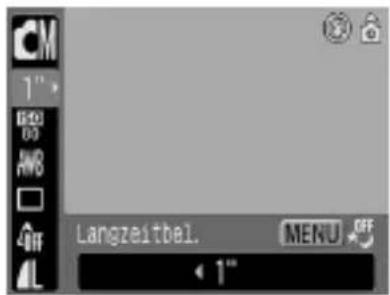 CM 1" B:0 B3 AV8 40 L Langzeitbel. MENU OFF 1"