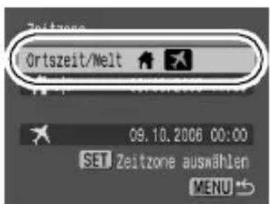 Ortszeit/Melt 09.10.2006 00:00 SE Zeitzone auswählen MENU