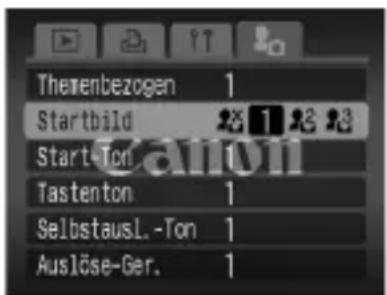 Themenbezogen 1 Startbild 1 Start-Ton 1 Tastenton 1 SelbstausL.-Ton 1 Auslöse-Ger. 1