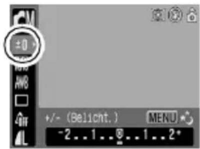 ±0 AVB AVB +/- (Belicht.) MENU -2...1...0...1...2*