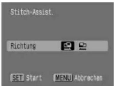 Stitch-Assist. Richtung SET Start MENU Abbrechen