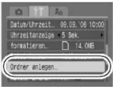 Datum/Uhrzeit... 09.09. '06 10:00 Uhrzeitanzeige < 5 Sek. formatieren... 14.0MB Ordner anlegen...