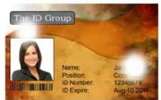 The ID Group Name: Ja Position: Com ID Number: 12345678 ID Expre: Aug-10 2011