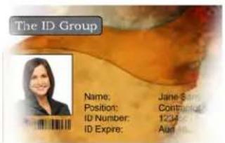The ID Group Name: Jane-San Position: Contralual ID Number: 1234-0 ID Expre: Aud